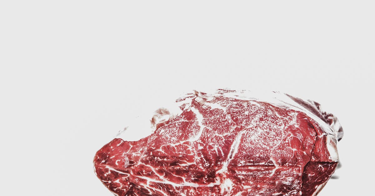 Premium raw beef piece displayed on a white background, perfect for culinary projects.